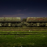 Train station of Elbasan, train cars abandoned. The Albanian railway network is practically obsolete. All that is currently in operation was built during the regime.